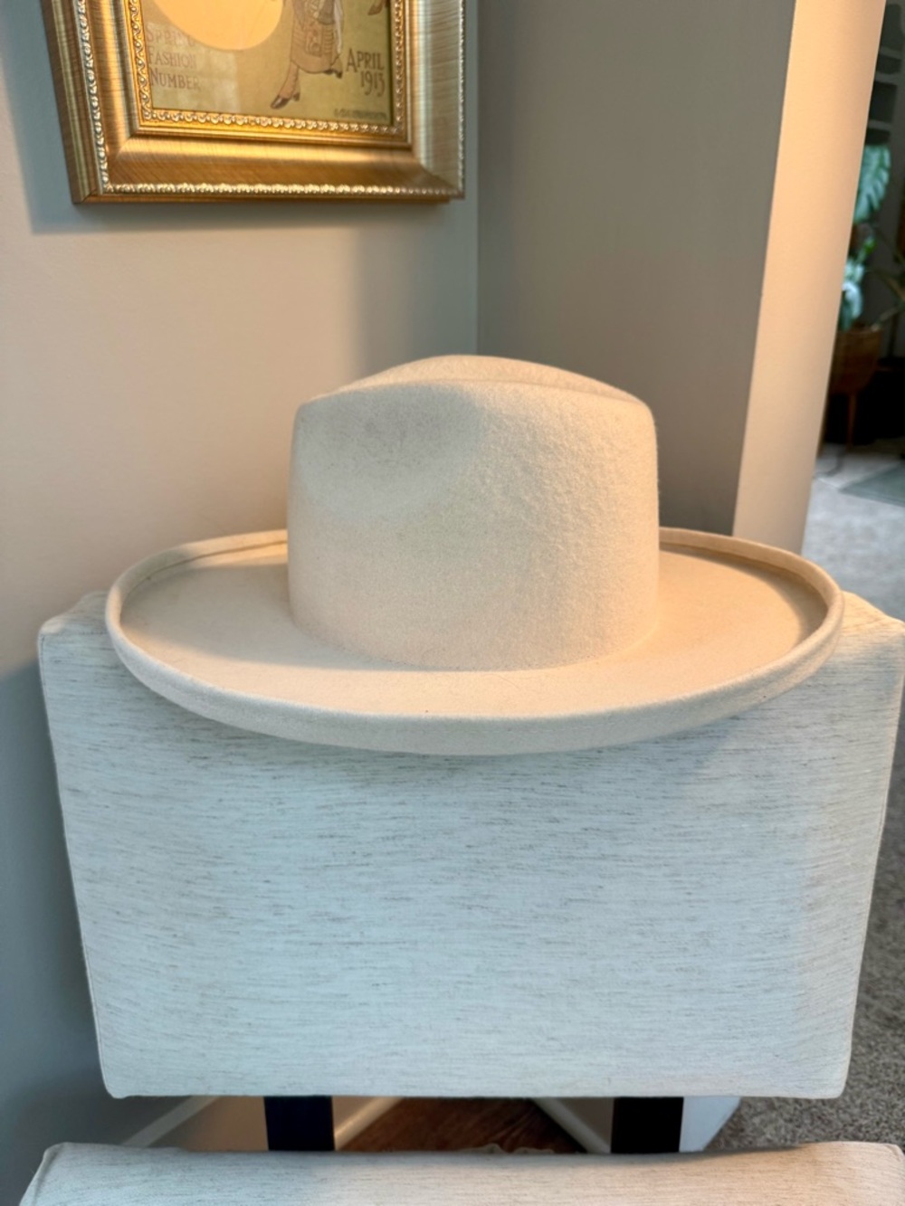 GIGI PIP Cream Wide Brim Fedora Hat-Jillian Pencil - Picture 4 of 6